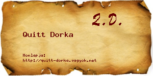 Quitt Dorka névjegykártya